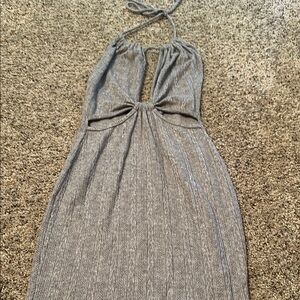 Elegant Gray Halter Dress saints small runs small